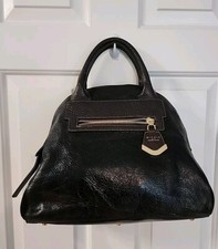 Nicoli Black Leather & Suede Satchel / Hand Bag