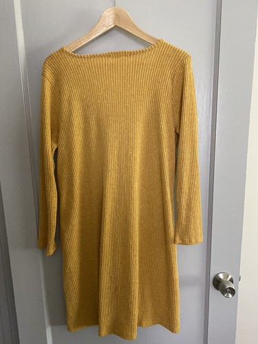 Liberty Love Yellow Long Sleeve Soft Long Cardigan Sweater Duster Sz 1XL - Picture 5 of 5