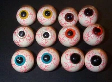 Clearance Sale - 12 Veined Eyeballs - Halloween Pack - New/Old Stock - Limited