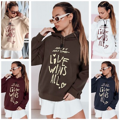 Damen Kapuzenpullover Basic Bedruckter Hoodie Pullover Pulli DSTREET Universal
