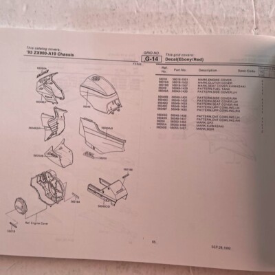 Kawasaki GPZ900R Genuine ZX900A10 Parts List Manual Used | eBay