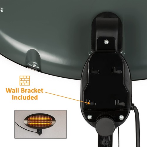 2KW Electric Patio Heater Free Standing Quartz Warmer Garden Outdoor Waterproof - Picture 8 of 13