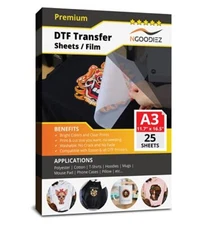 DTF Transfer Film Double-Sided Heat Transfer Film Matte Direct to Film Sheets...