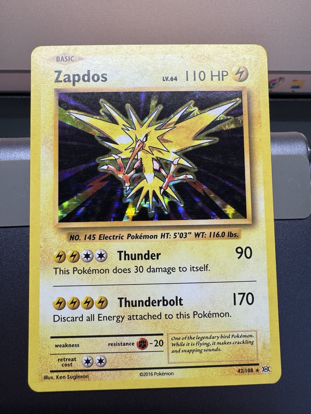 Zapdos 42/108 Evolutions Holo, Near mint