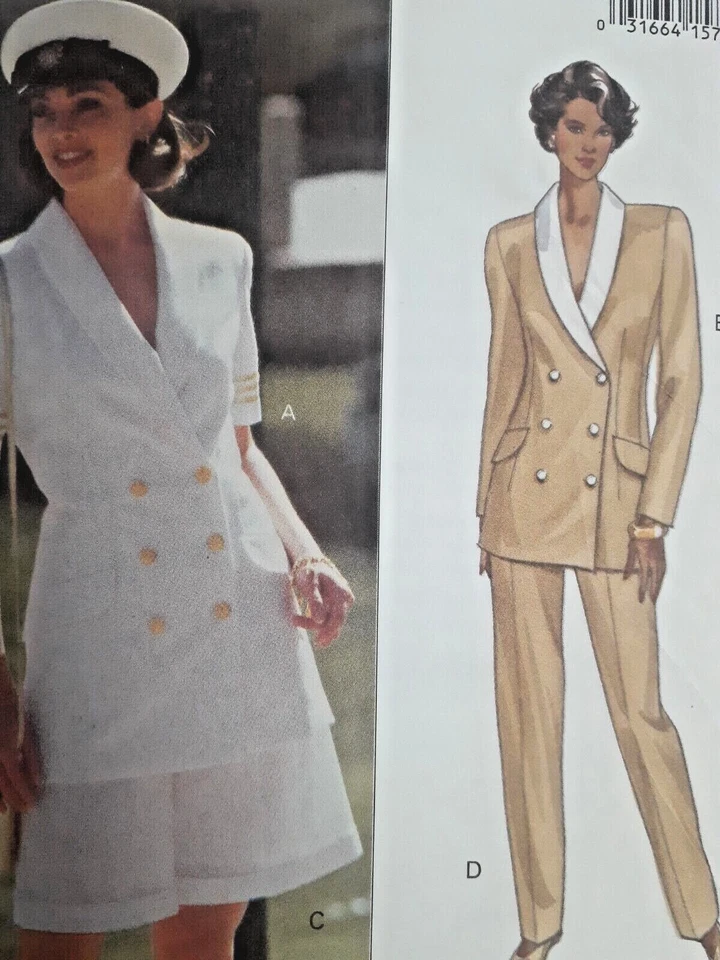 Blazer Jacket Shorts Pants Sailor 12 14 16 Butterick Sewing Pattern 6647 UC FF  - Image 2 of 4