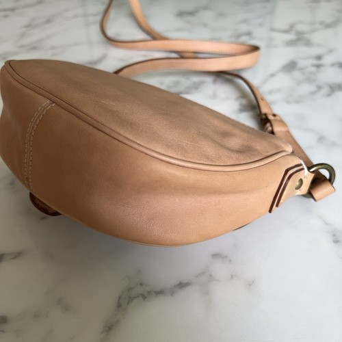 Coach Poppy Whipstitch Saddle Crossbody Bag Tan Beige Vachetta Leather Brass - Picture 13 of 19