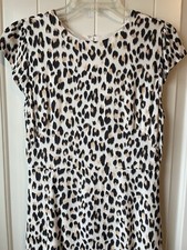 Loft White Leopard Print Dress Size 6