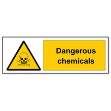 Dangerous Chemicals Warning sign sticker decal 2" x 6"