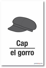 El Gorro - Cap In Spanish - NEW Foreign Language Educational POSTER