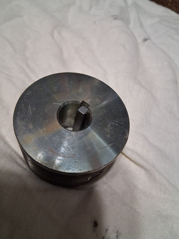 Pulley 10 Groove Steel. Bore 15.85mm OD 57mm For 10 ribbed Motor Belt
