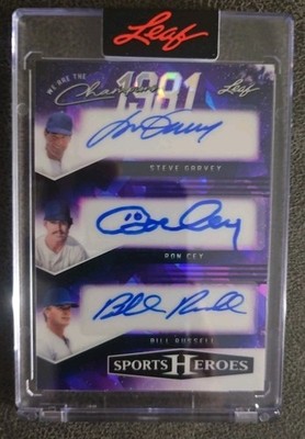 2025 LEAF METAL 1981 WE ARE THE CHAMPIONS LA DODGERS TRIPLE AUTOGRAPH CARD #/8