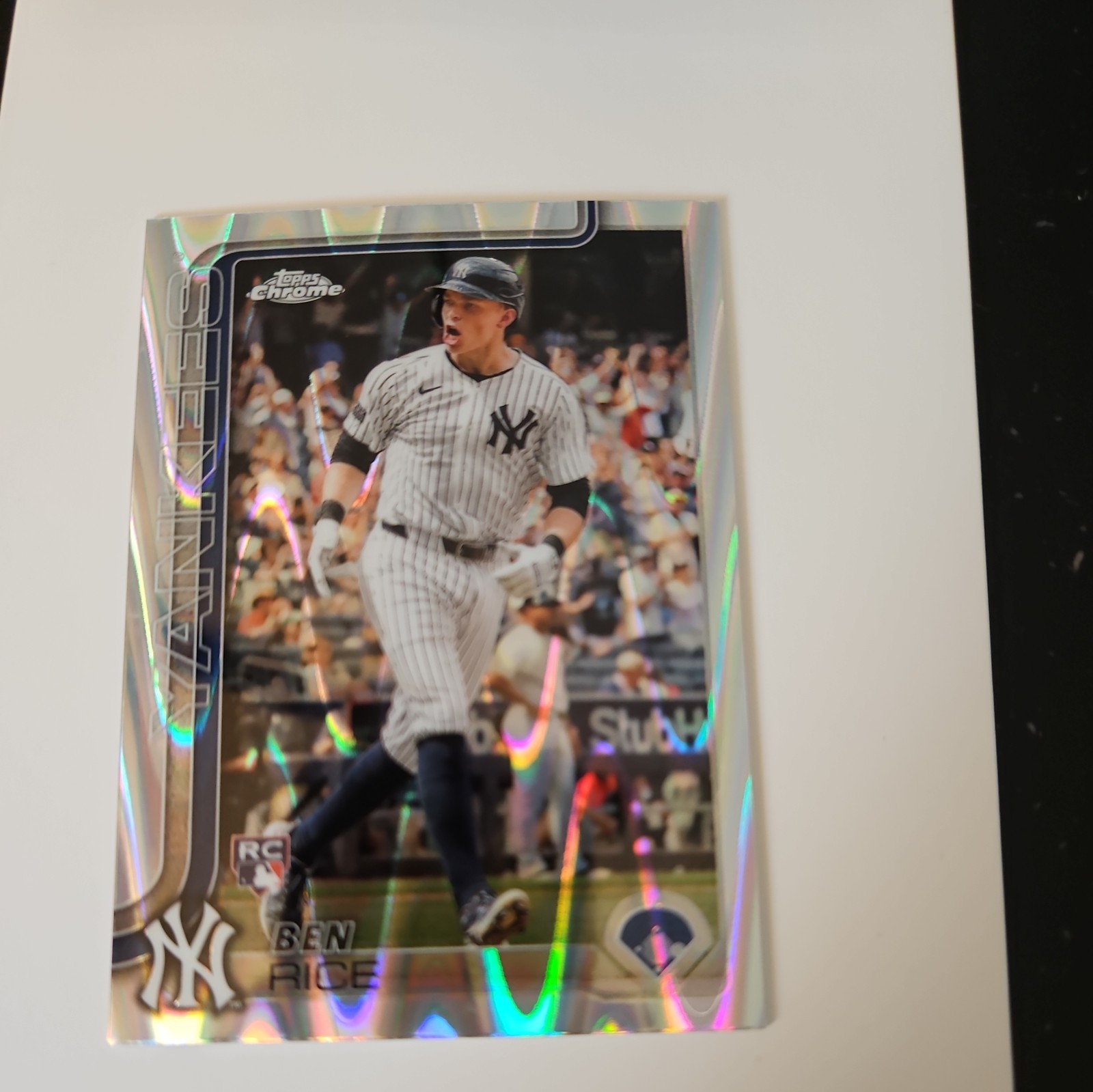 2025 Topps Chrome Ben Rice 139 RayWave Refractor RC Rookie Card SP Yankees
