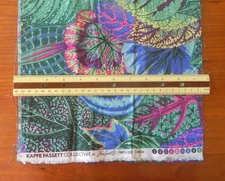 KAFFE FASSETT FREE SPIRIT COLEUS PWPJ 030  BLUE GREEN & PINK LEAVES 10" X 44
