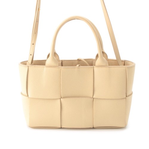 Bottega Veneta Leather Maxi Intrecciato Mini Arco 2 Way HandBag 709337 Beige 324