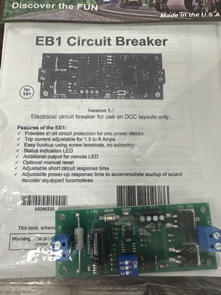 NCE EB1 Circuit Breaker for DCC Systems - Version 1.1 NIP! - Image 3 of 4