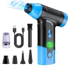 Electric Compressed Air Duster - Electric Air Duster for PC, Rechargeable Blue