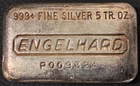 Engelhard 5 oz 8th Series "P" Prefix silver bar -- s/n P009324 Very Nice Example
