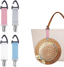 4Pcs Elastic Hat Clip for Travel, Hat Holder Hands Free Bag Accessory for Travel