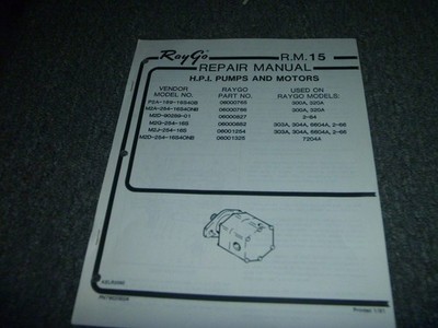 Raygo 303A 304A 6604A 2-66 Compactor M2J25416S HPI Pump Service Repair Manual xz