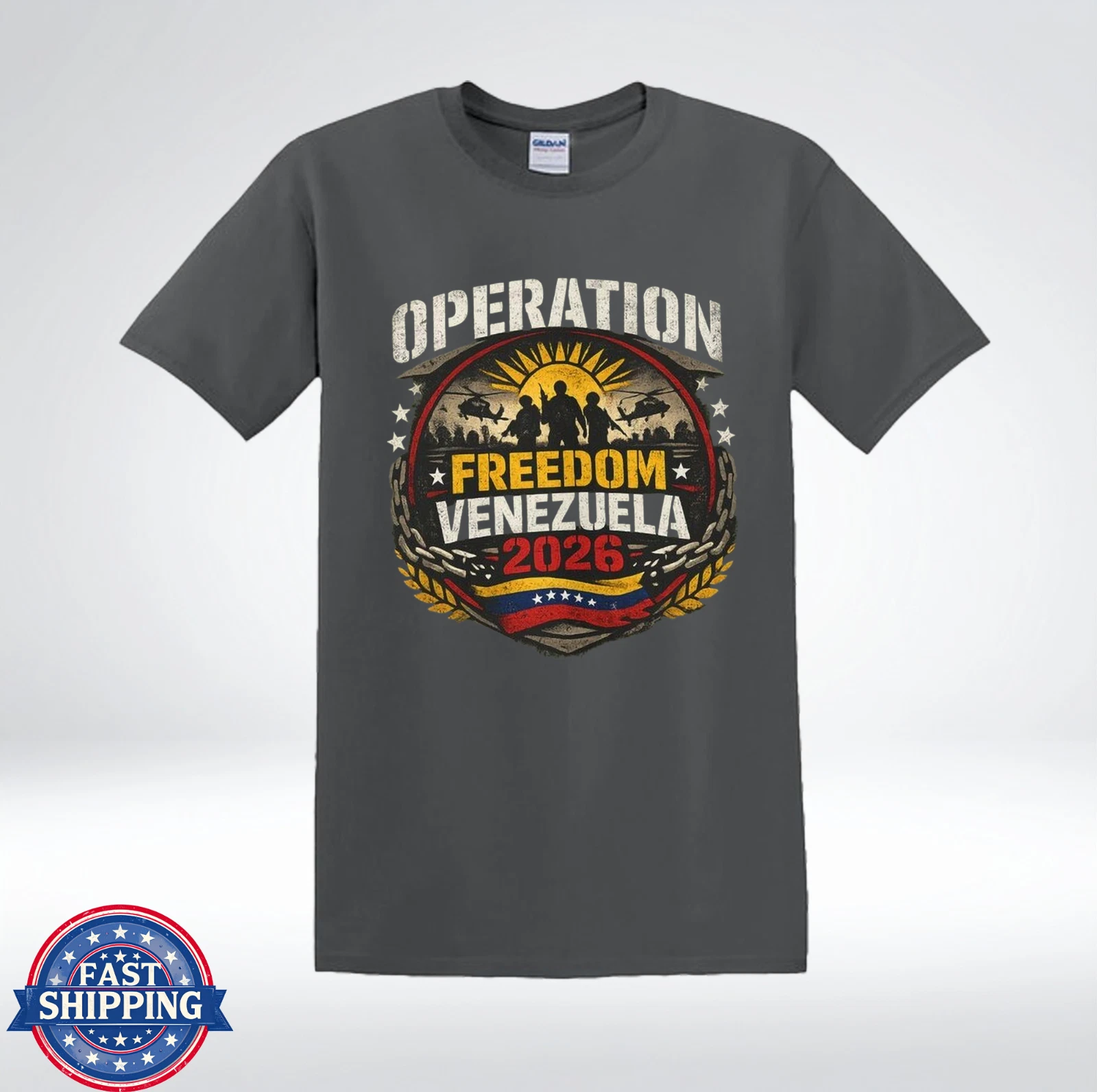 Operation Freedom Venezuela 2026 Patriotic Graphic T-Shirt