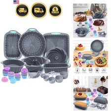 72 Pieces Silicone Bakeware Set, Nonstick Bak...