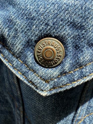 1970s Levi’s Orange Tab Sherpa Lined Denim Jacket Size 44 - Picture 14 of 22