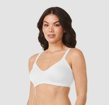 NWT Simply Warner's sz S White Underarm Smoothing Wireless Seamless Bra D55