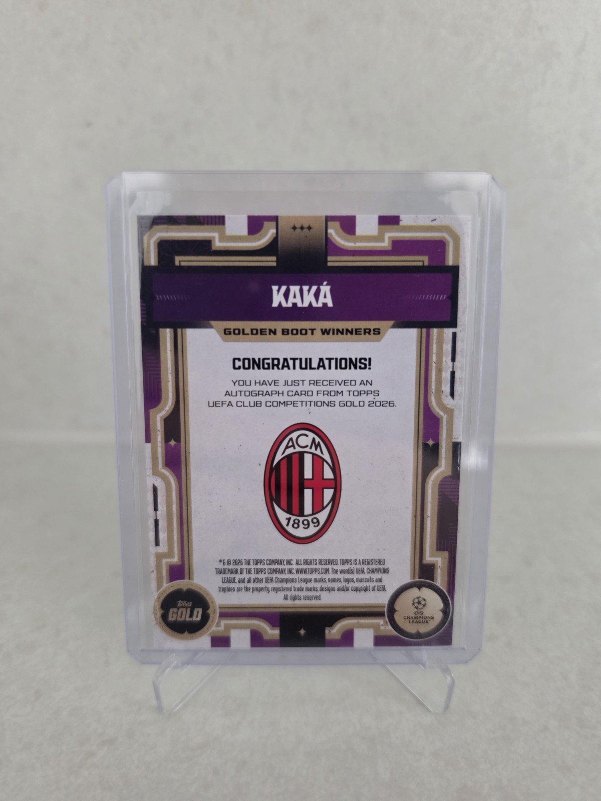 Topps UCC Gold 2026 | Kaká Auto Golden Boot Winners Gold 10/50 AC Milan 2