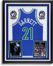 Kevin Garnett Timberwolves Framed Signed Mitchell & Ness '95-96 Authentic Jersey