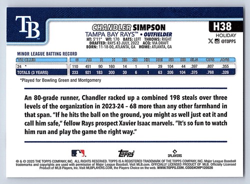 2025 Topps Holiday Base  # H 1 - H 200  - PICK YOUR CARDS - 第 70/318 張圖片