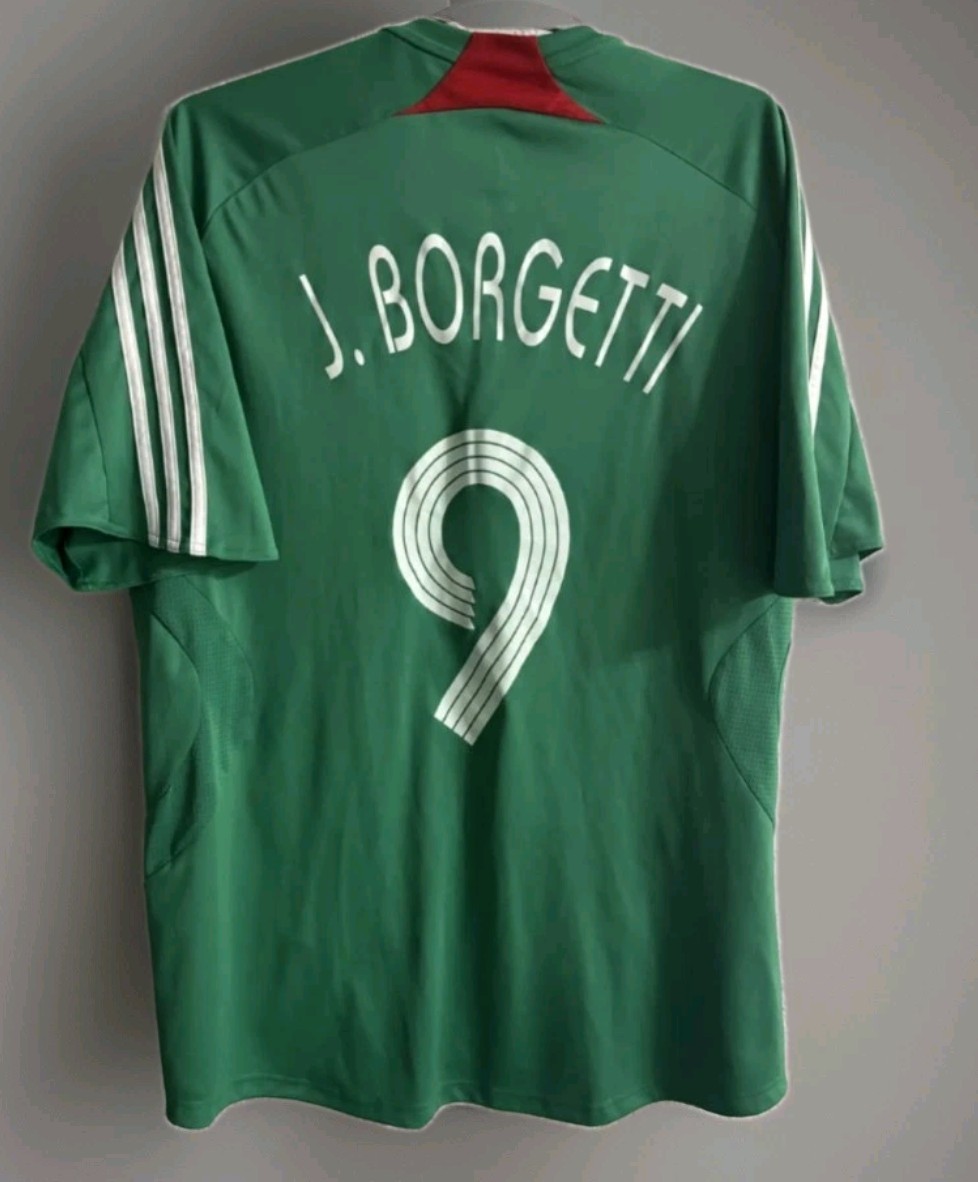 MEXICO TEAM 2007/2008 BORGETTI #9 SOCCER JERSEY HOME ADIDAS MEDIUM 