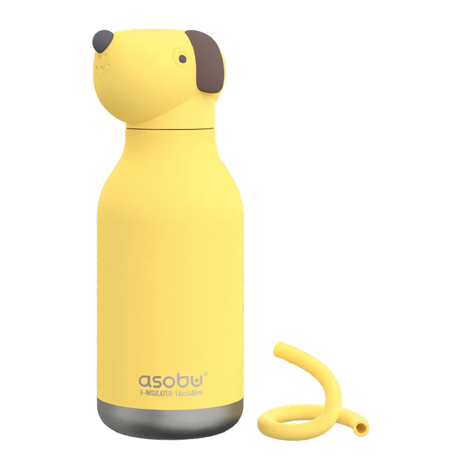 16-Oz Bestie Bottle Insulated Stainless Steel Water Bottle Reusable Flexi Straw