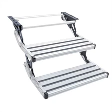 Aluminium Manual Pull Out Retractable 2 Step RV Camper Platform Steps Stair