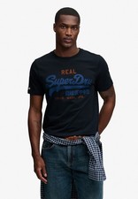 Image of Superdry T-Shirt Mens Short Sleeve Crew Neck VL Classic Tee Eclipse Navy Blue