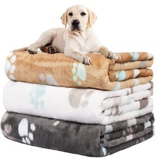 Dog Blanket for Large Dogs, Upgraded 3 Pack Dog Cat Flannel Blankets Washable...