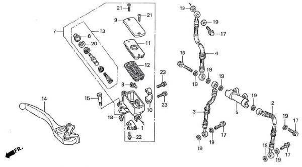 Kit de reconstrucción de pinza delantera genuina Honda CB1000 Super Four SC30 16 piezas nuevo Foto 3 de 4