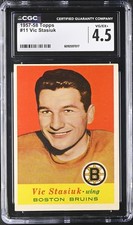 1957-58 Topps #11 Vic Stasiuk Boston Bruins - CGC 4.5 VG/Ex+ 