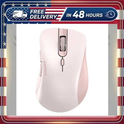 RAPIQUE R09 Wireless Mouse Pink Bluetooth 2.4G USB Receiver 6 Buttons
