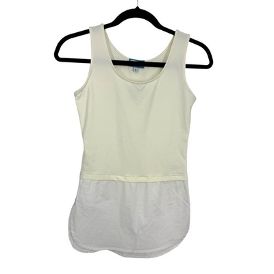 #ad Skinny Shirt Tank Layering Blouse size Small White Slimming NEW $30.00