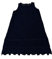 ANN TAYLOR LOFT NAVY SLEEVELESS LACE OVERLAY DRESS-SIZE 0