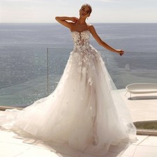 Glamorous Sweetheart Wedding Dresses for Bride Sleeveless A-line