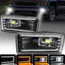 LED Fog Lights with DRL Turn Signal for 2007-2015 Chevy Silverado/Suburban/Ta...