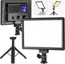 9" LED Video Light Panel, Dimmable DSLR Camera Soft Lighting with Mini Desk Trip