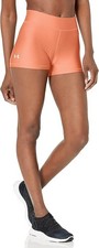 Under Armour Women's L Compression Mid-Rise Shorty Bike Shorts Tights Orange
