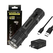Nitecore EDC33 4000 Lumen Rechargeable EDC Flashlight w/ 3Amp USB wall adapter