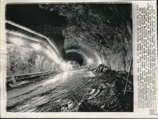 1961 Press Photo Aerospace Defense Command Access Tunnel in Colorado Springs, CO