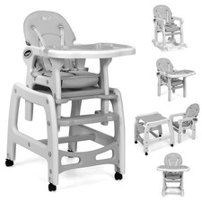 5 in 1 Baby High Chair, Convertible Toddler Table Chair Set, Rocking Chair, M...