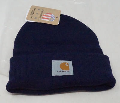 Carhartt Beanie Hat Acrylic Blue Made In USA NWT