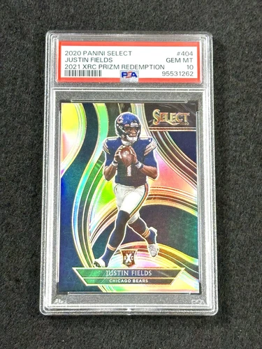 2020 Panini Select JUSTIN FIELDS Rookie 2021 XRC Silver Prizm Redemption PSA 10