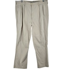 Polo Ralph Lauren Pants Mens 40x31 Beige Classic Pleated Chino Cotton Made USA
